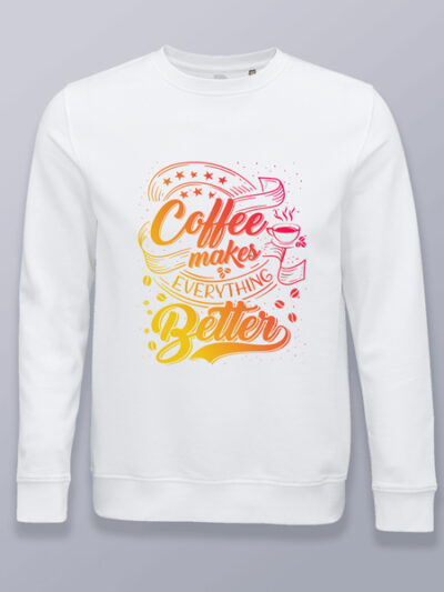 Sudadera sin capucha café mejora todo