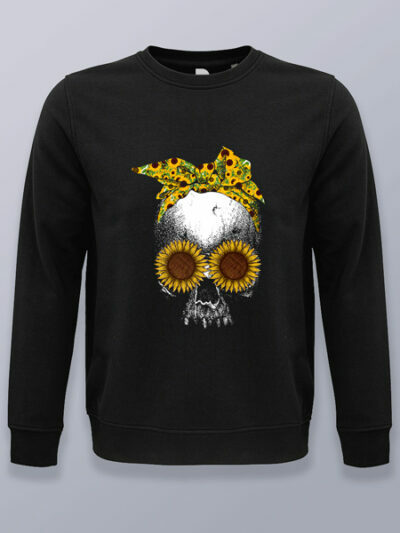 Sudadera sin capucha calavera hippie