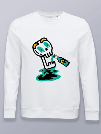 Sudadera sin capucha calavera alcohólica