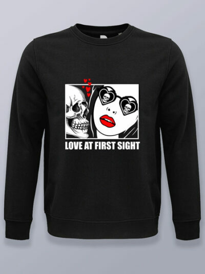 Sudadera sin capucha calavera amor a primera vista
