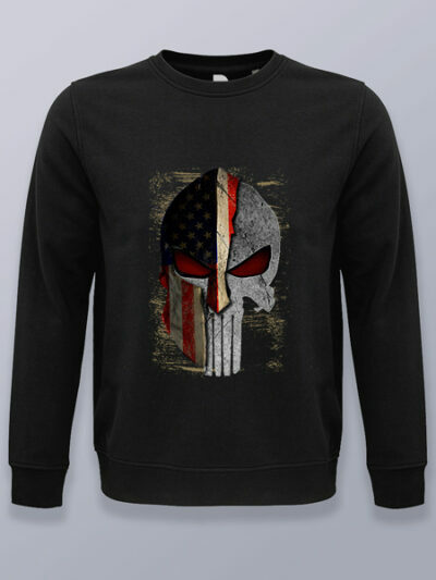 Sudadera sin capucha calavera espartana