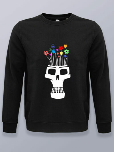 Sudadera sin capucha calavera florero