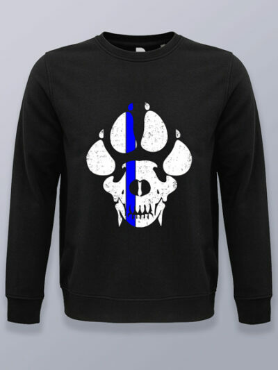 Sudadera sin capucha calavera huella animal