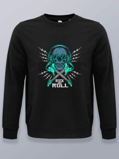 Sudadera sin capucha calavera rockera