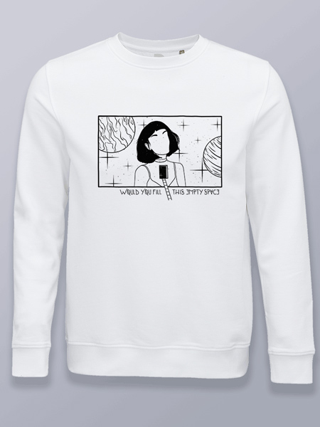 Sudadera sin capucha corazón vacío