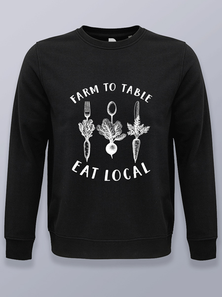 Sudadera sin capucha de la granja a la mesa