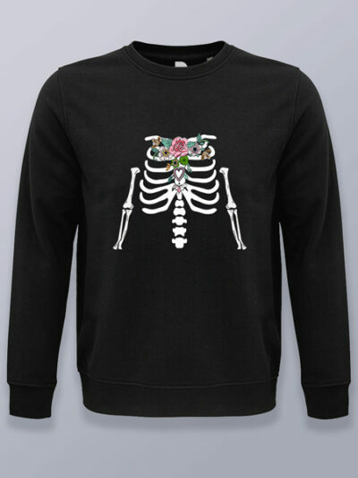 Sudadera sin capucha esqueleto floral