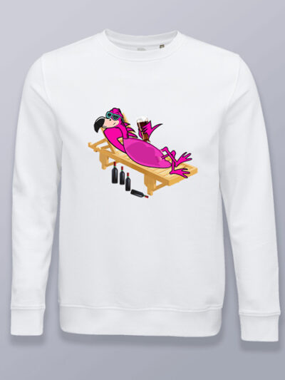 Sudadera sin capucha flamenco en vacaciones