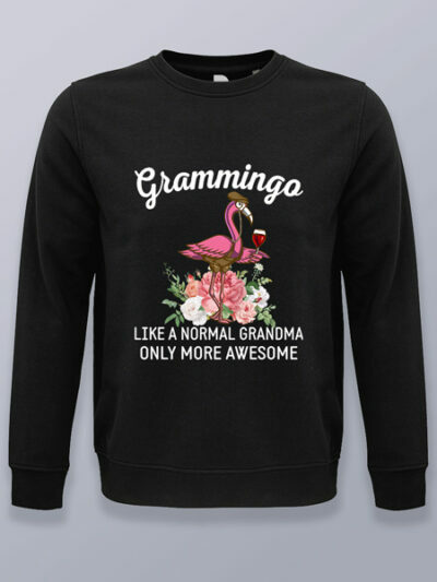 Sudadera sin capucha flamenca abuela con flores