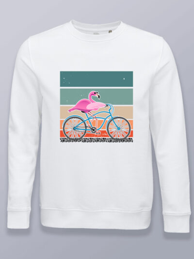 Sudadera sin capucha flamenco en bicicleta