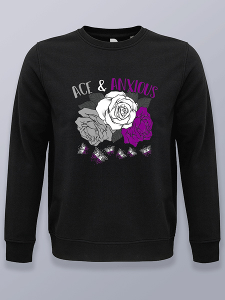 Sudadera sin capucha flores orgullo asexual