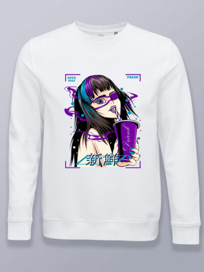 Sudadera sin capucha fresh waifu