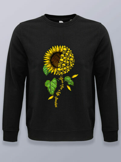 Sudadera sin capucha girasol de calaveras