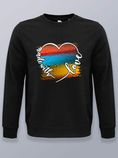 Sudadera sin capucha hecho con amor (color blanco)