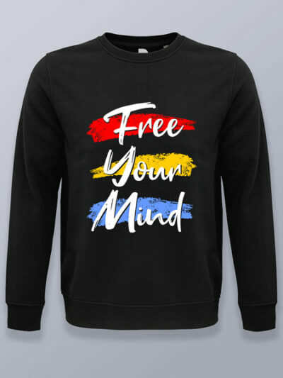 Sudadera sin capucha libera tu mente (color blanco)