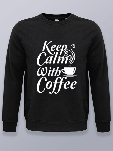 Sudadera sin capucha mantén la calma con café