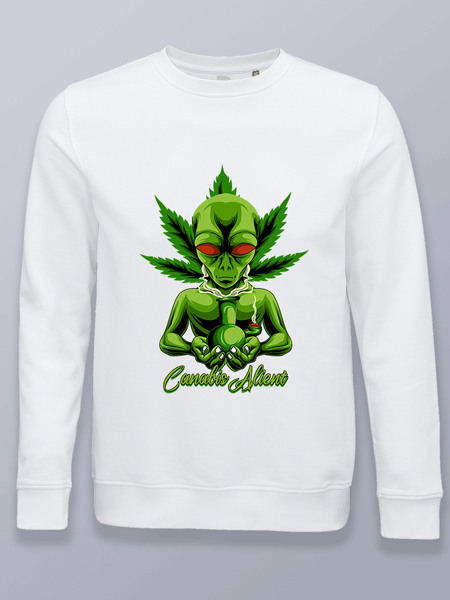 Sudadera sin capucha marihuana alienígena