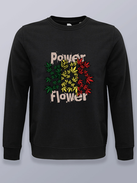 Sudadera sin capucha marihuana power flower