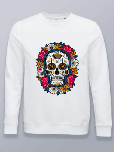 Sudadera sin capucha mejicana con flores