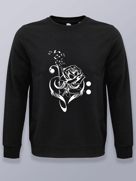 Sudadera sin capucha música del corazón de rosa
