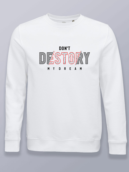 Sudadera sin capucha no destruyas (color negro)