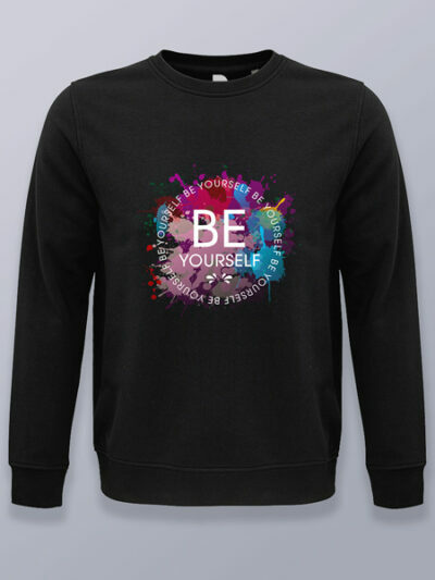Sudadera sin capucha sé tu mismo (color blanco)