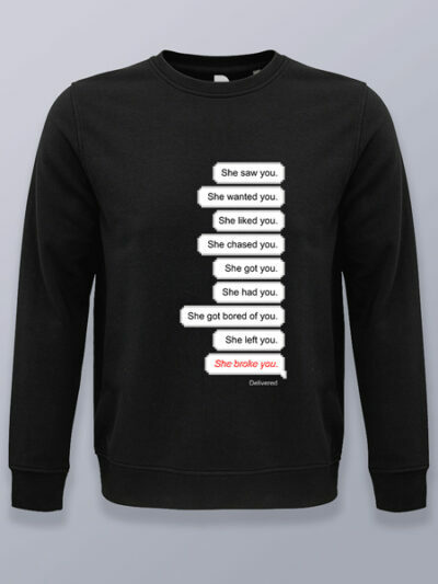Sudadera sin capucha típica historia de amor