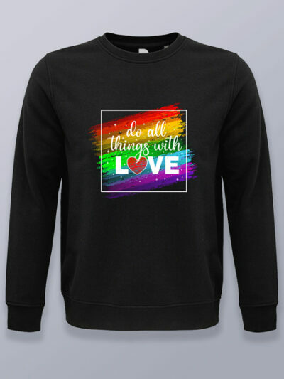 Sudadera sin capucha todo con amor (color blanco)