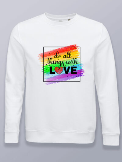 Sudadera sin capucha todo con amor (color negro)
