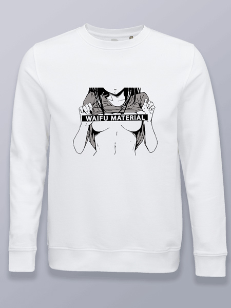 Sudadera sin capucha waifu censurada