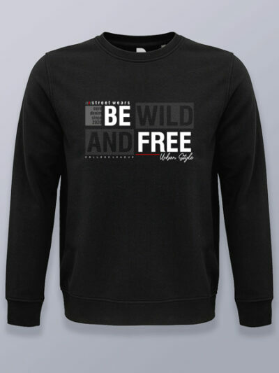 Sudadera sin capucha wild and free (color blanco)
