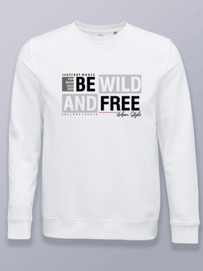 Sudadera sin capucha wild and free (color negro)