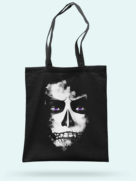 Bolsa de algodón calavera integrada