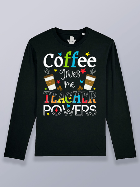 Camiseta hombre manga larga café da poder
