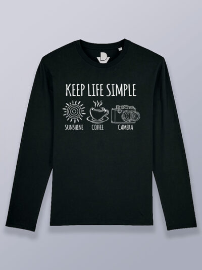 Camiseta hombre manga larga sol, café y fotografía