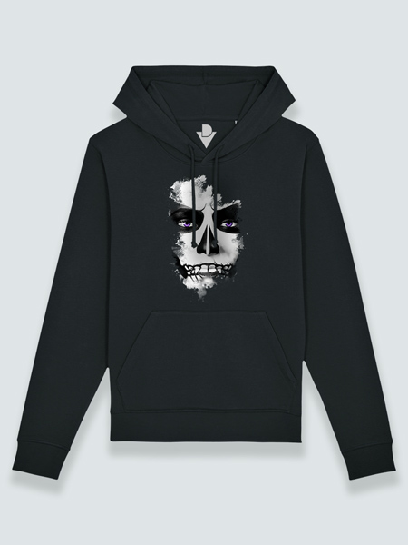 Sudadera con capucha calavera integrada