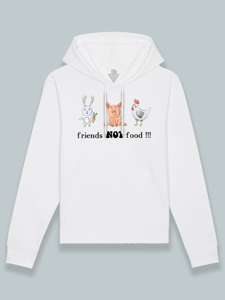 Sudadera con capucha amigos no comida
