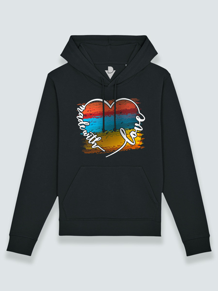 Sudadera con capucha hecho con amor (color blanco)