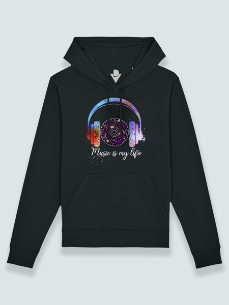Sudadera con capucha la música es mi vida