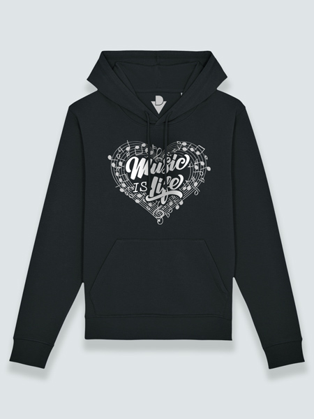 Sudadera con capucha la música es vida