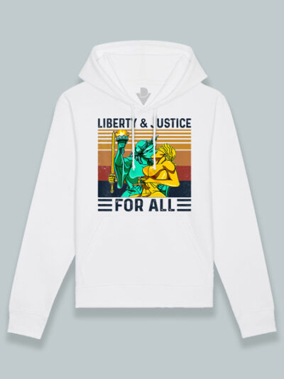 Sudadera con capucha libertad y justicia para todos