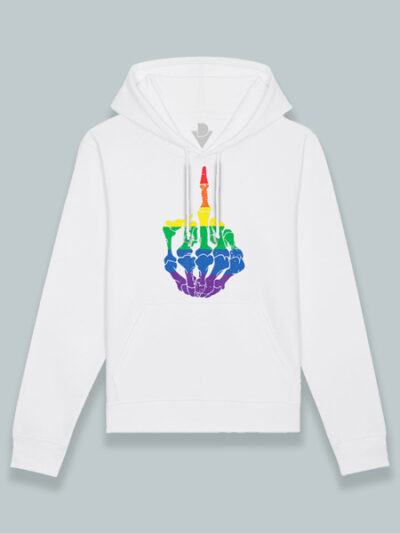 Sudadera con capucha mano esqueleto LGTBIQ+