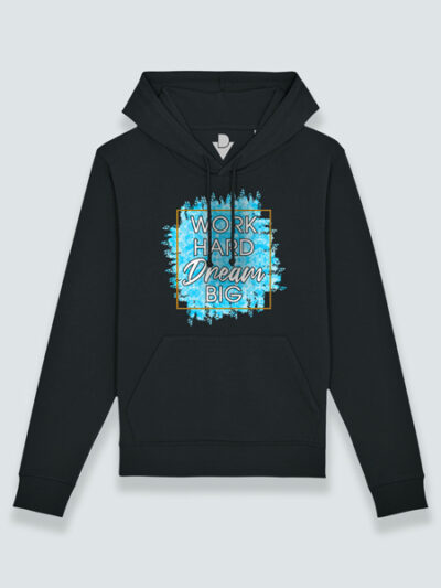 Sudadera con capucha trabaja y sueña (color blanco)
