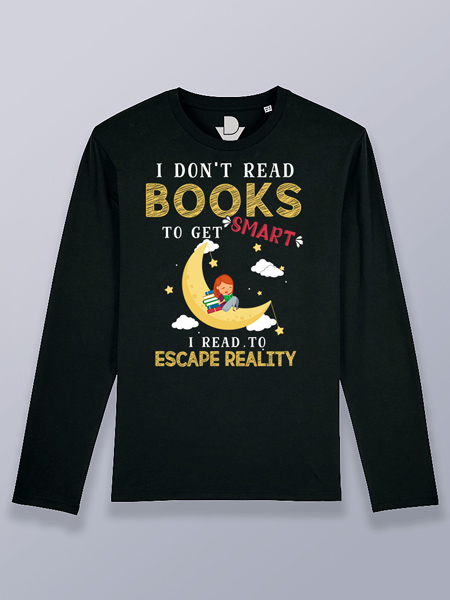 Camiseta hombre manga larga leo para escapar de la realidad