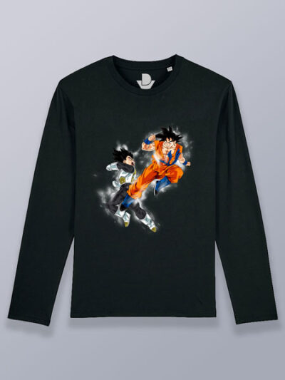 Camiseta hombre manga larga Goku contra Vegeta