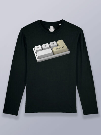 Camiseta hombre manga larga teclado funcional