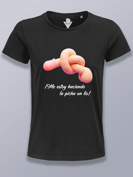 Camiseta mujer tengo la picha hecha un lío