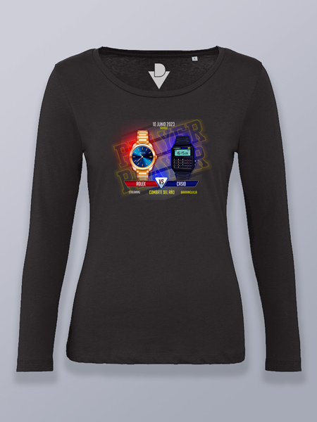 Camiseta mujer manga larga Rolex vs Casio